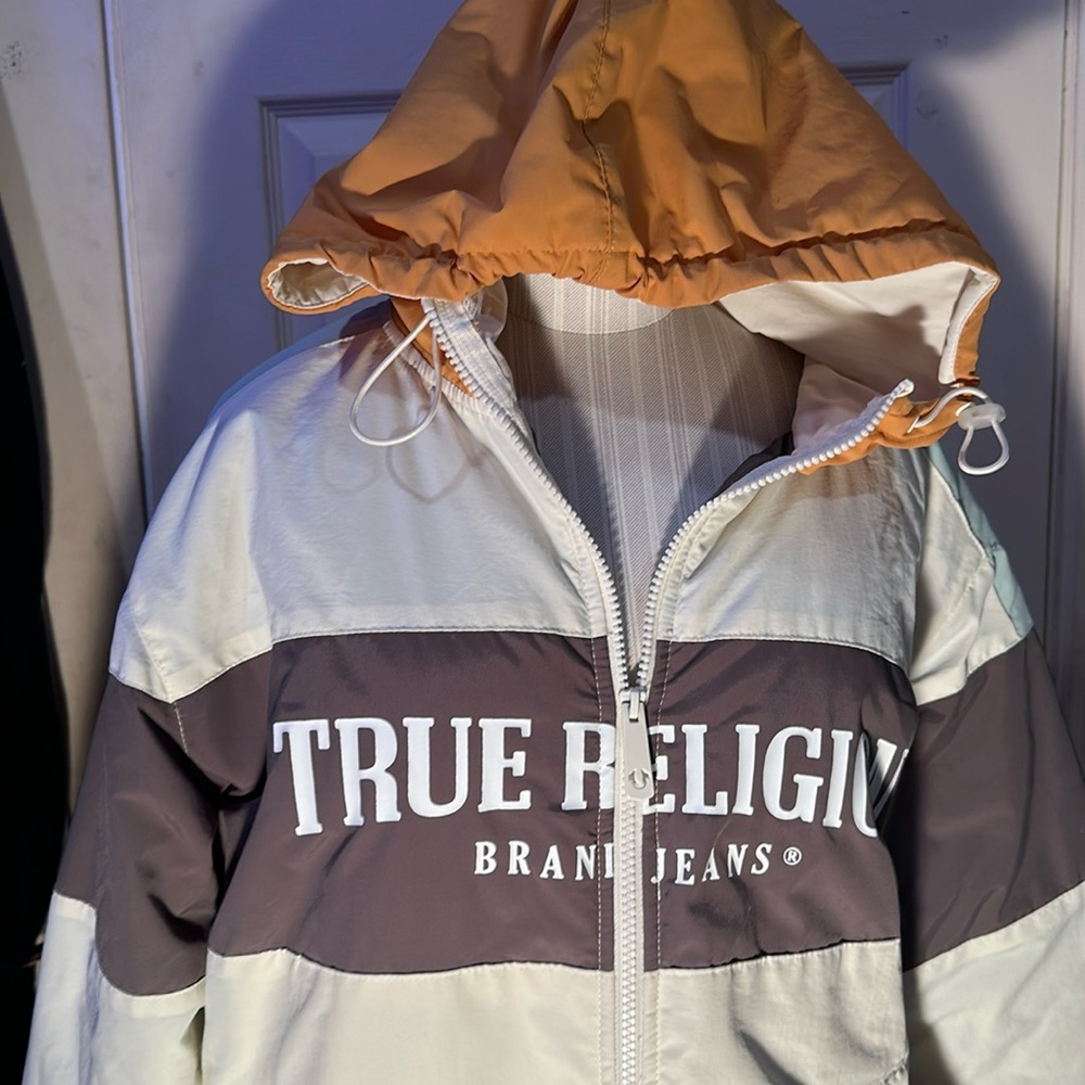 True religion, jacket, brand, new cream, gray mustard